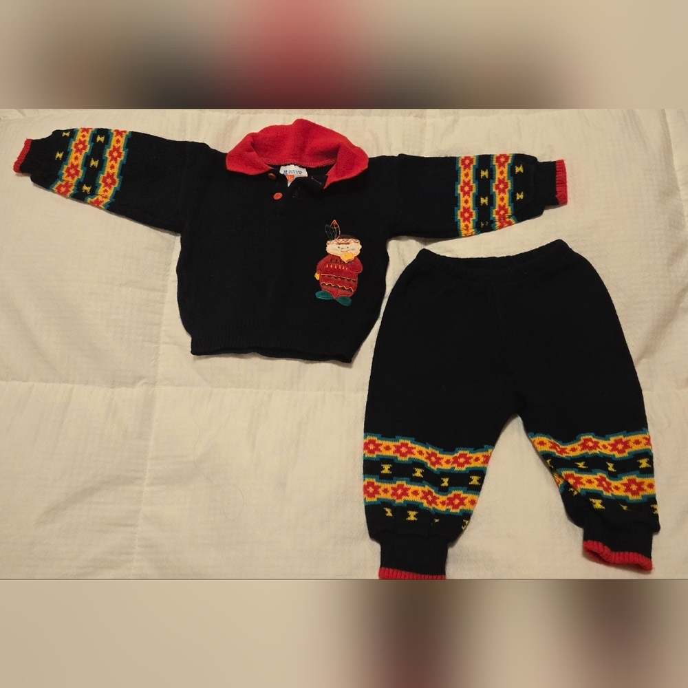 McKids Vintage 90's Navy Knit Set Collectable 18M
